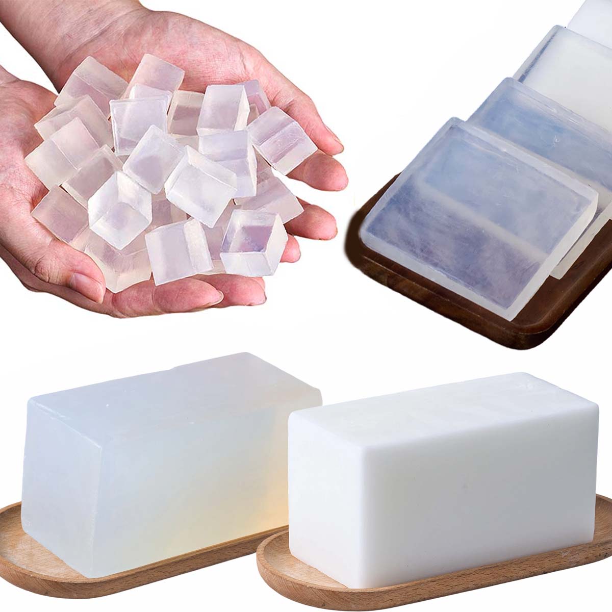 Soap Making Glycerin Base - Base de savon au glycérine 1000g,